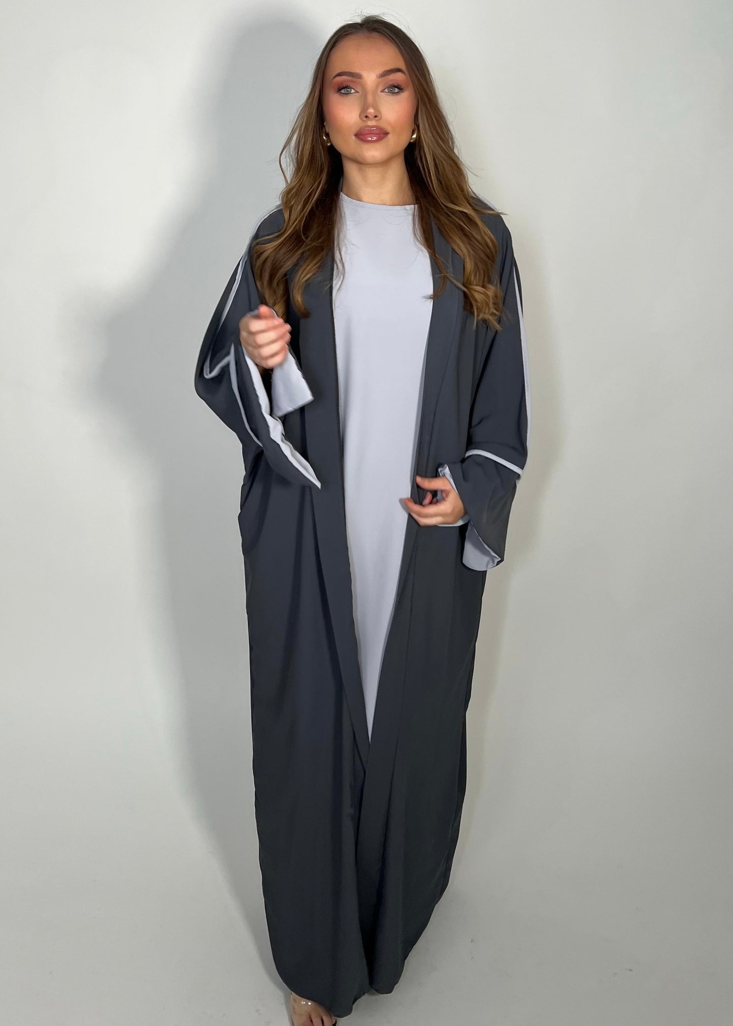 Two-Piece Silk Panelling Abaya