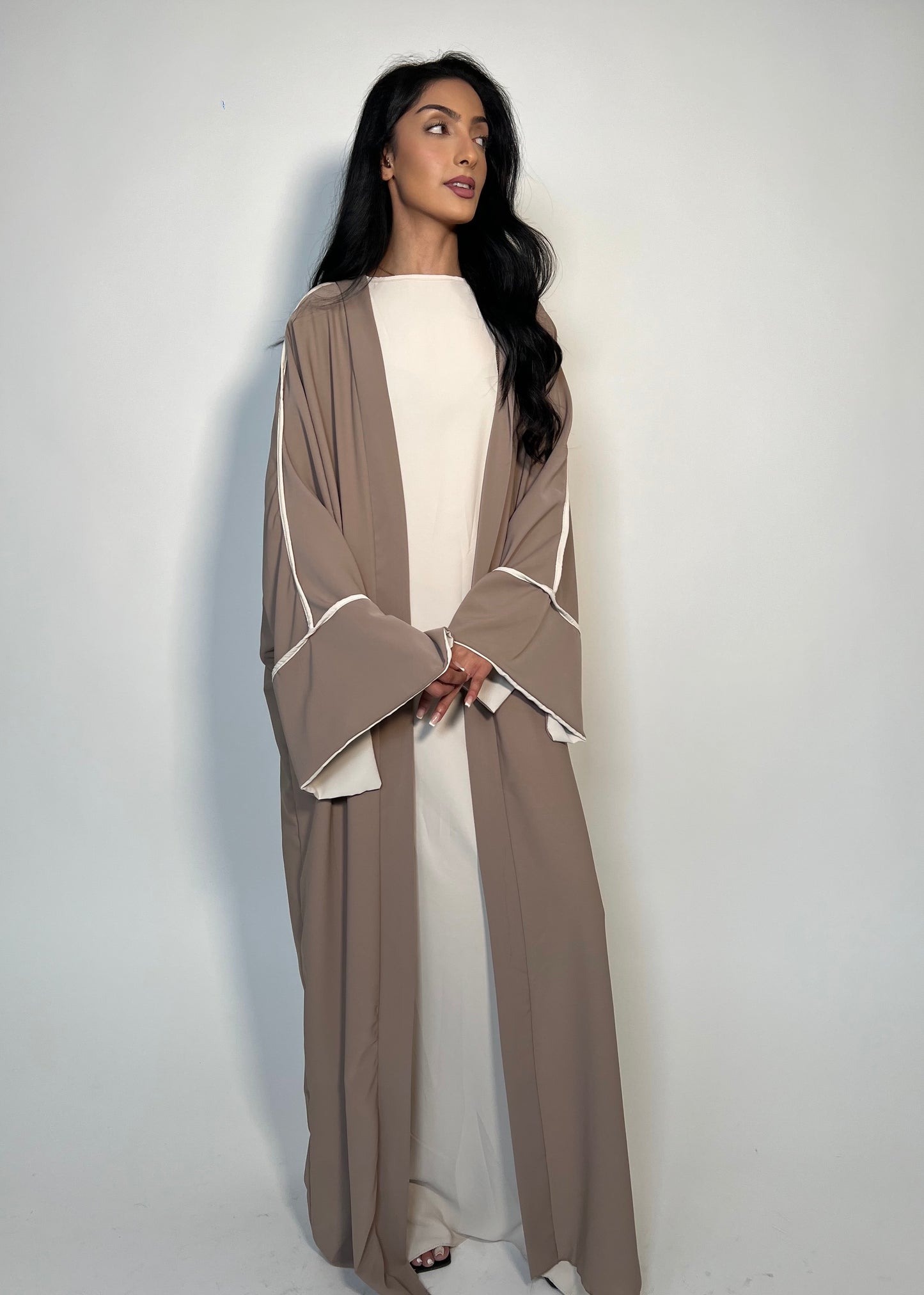 Two-Piece Silk Panelling Abaya