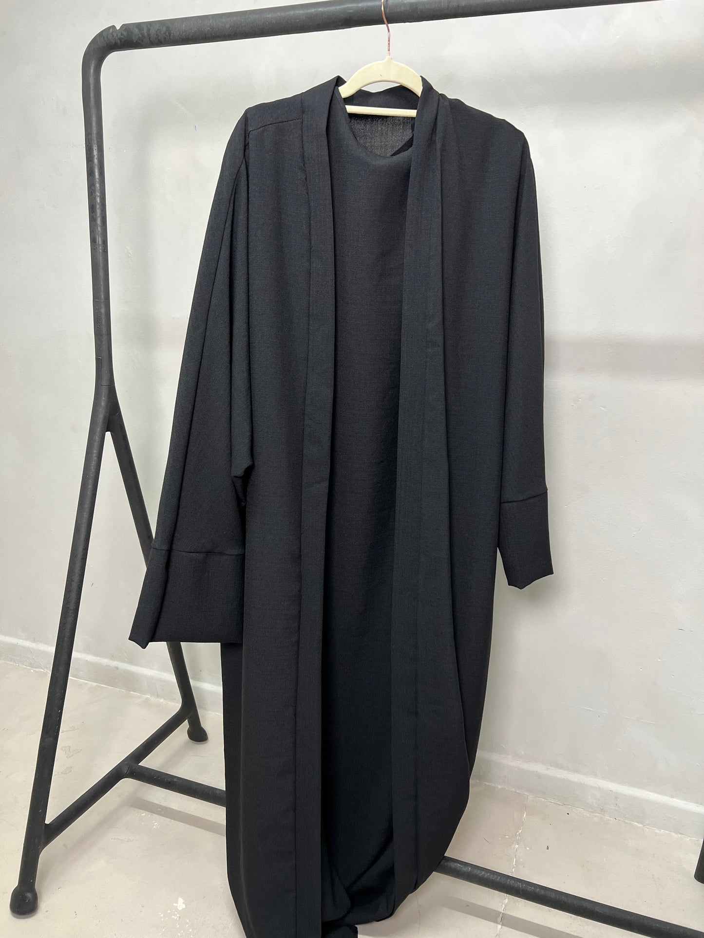Linen Two-Piece Open Abaya