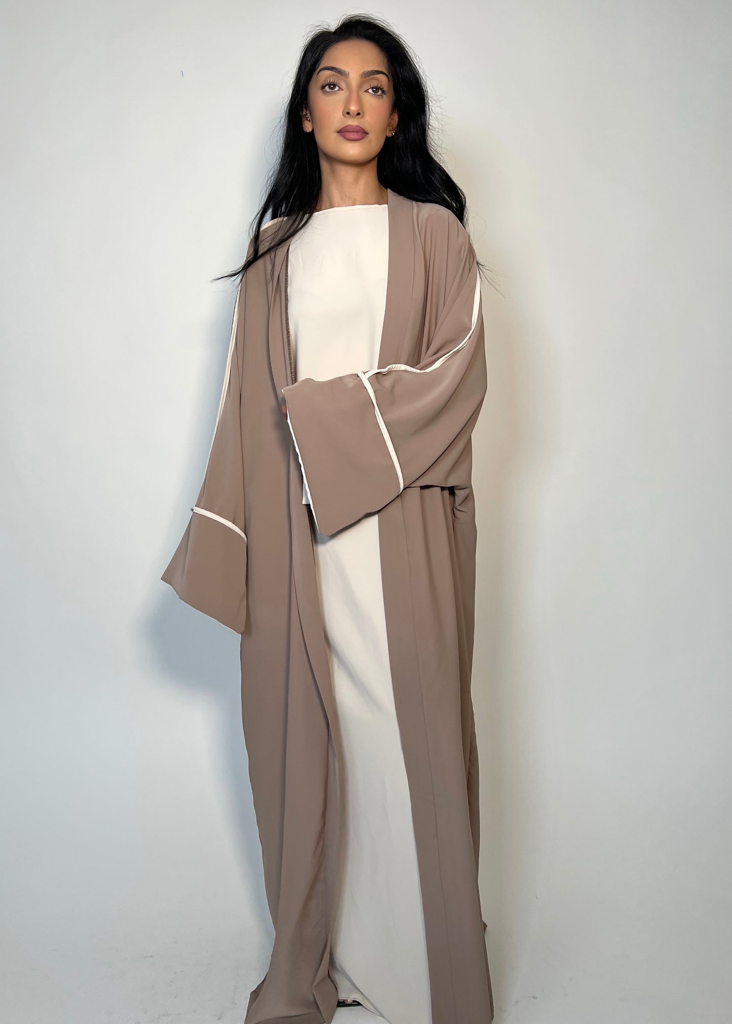 Two-Piece Silk Panelling Abaya