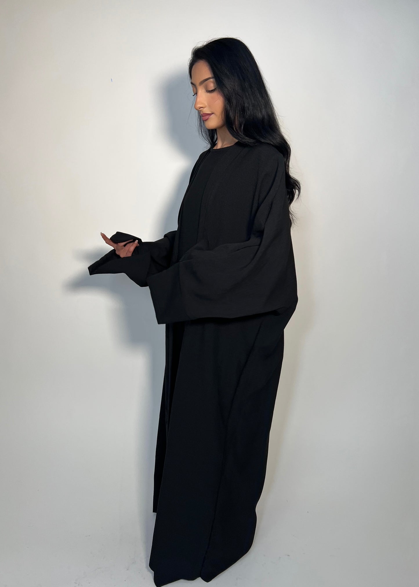 Linen Two-Piece Open Abaya
