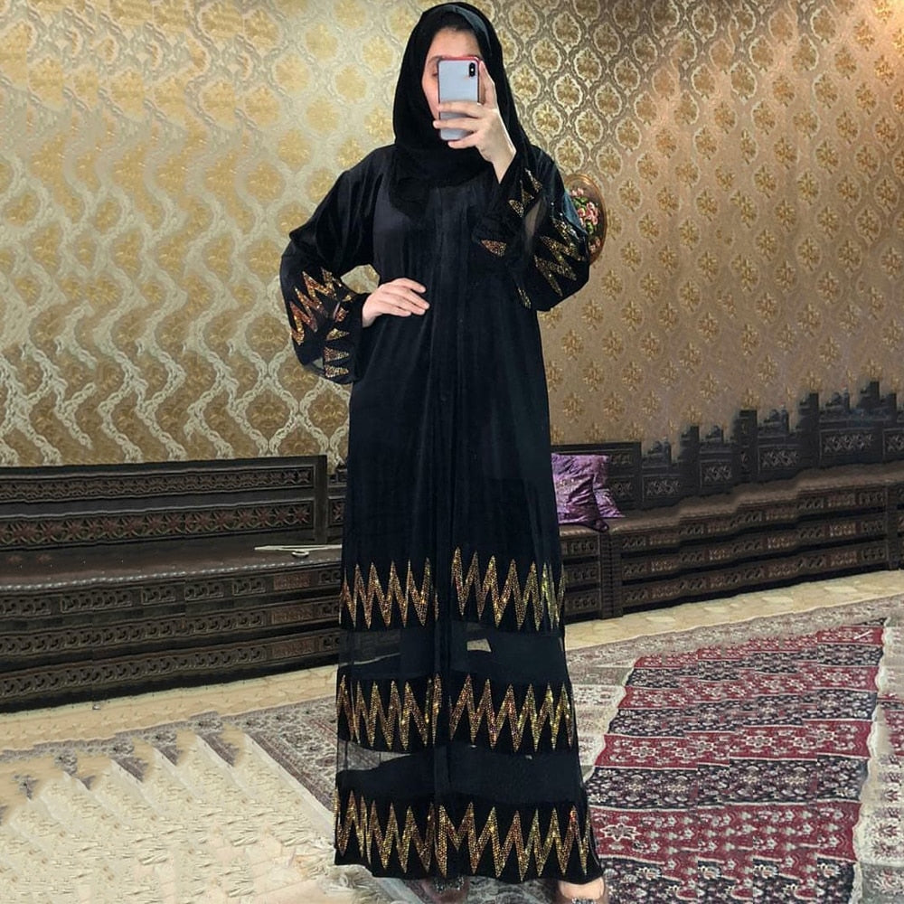 Rayana Abaya: Women's Sequin Muslim Black Abaya