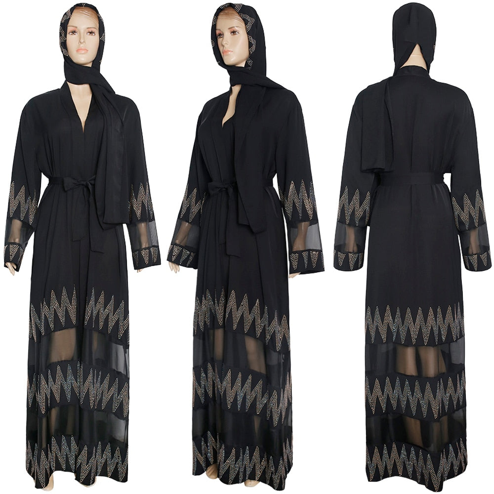 Rayana Abaya: Women's Sequin Muslim Black Abaya