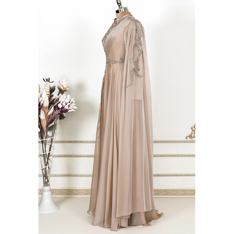 Noor Abaya: Champagne Muslim Evening Dress Formal Party