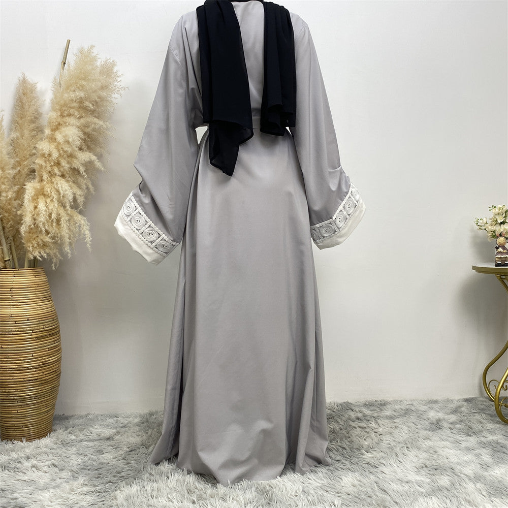 Sofiana Abaya: Women's Fashion Patchwork Lace Muslim Robe