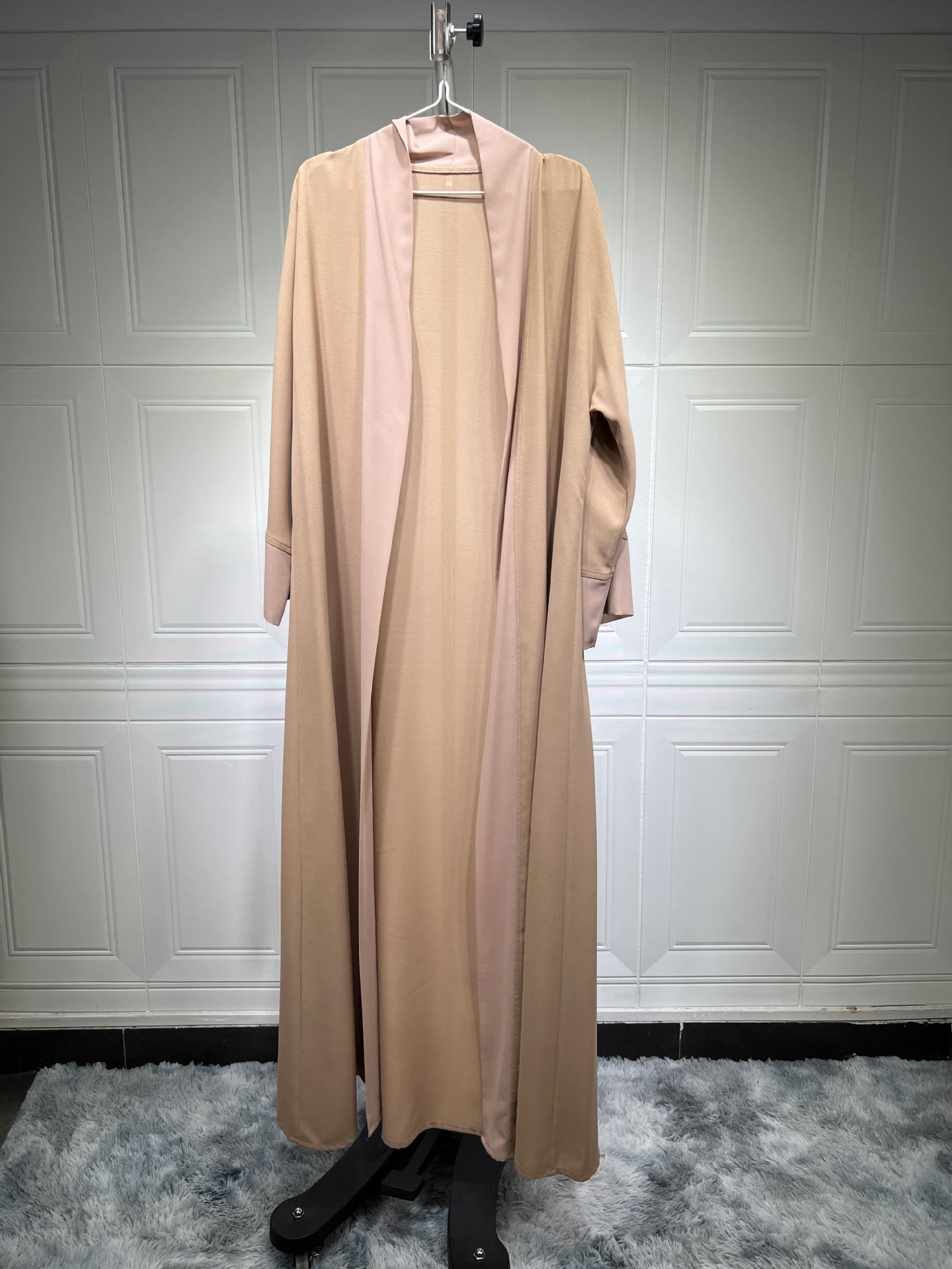 Asma Abaya: Elegant Chiffon Patchwork Open Abaya