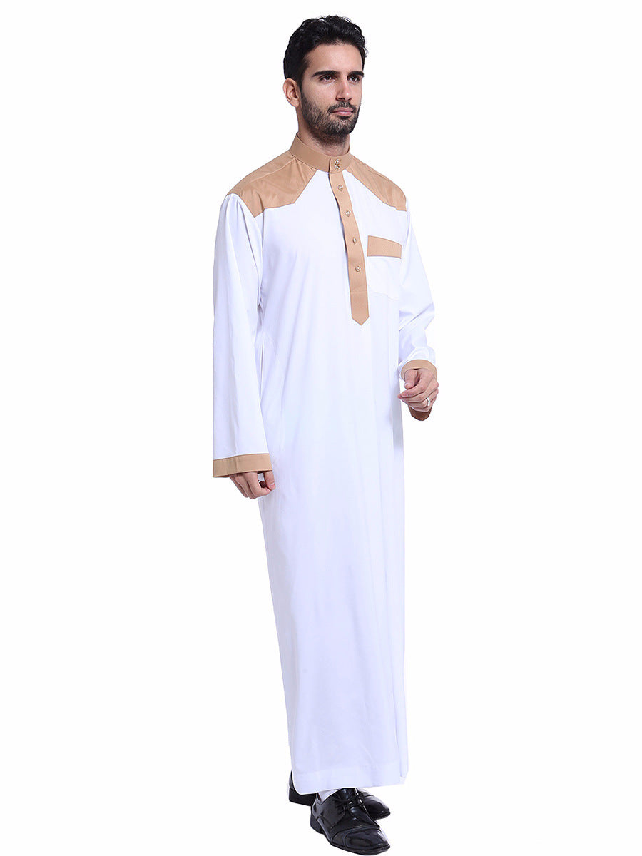 Arab Middle Eastern Buttoned Collared Men's Thobe