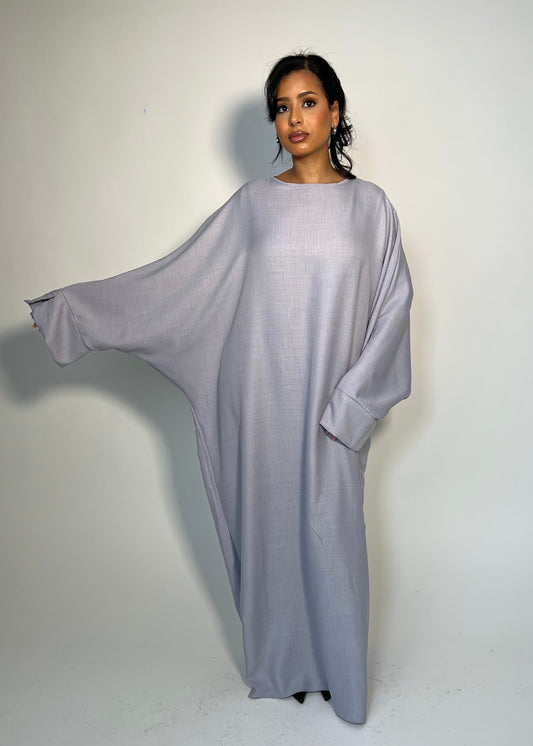 Linen Butterfly Sleeve Abaya