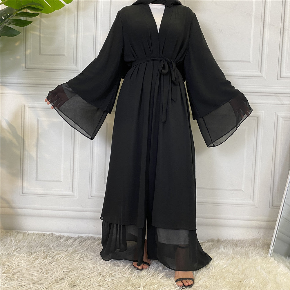 Farah Abaya: Fashionable Muslim Cardigan Chiffon Robe