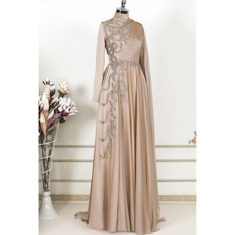 Noor Abaya: Champagne Muslim Evening Dress Formal Party