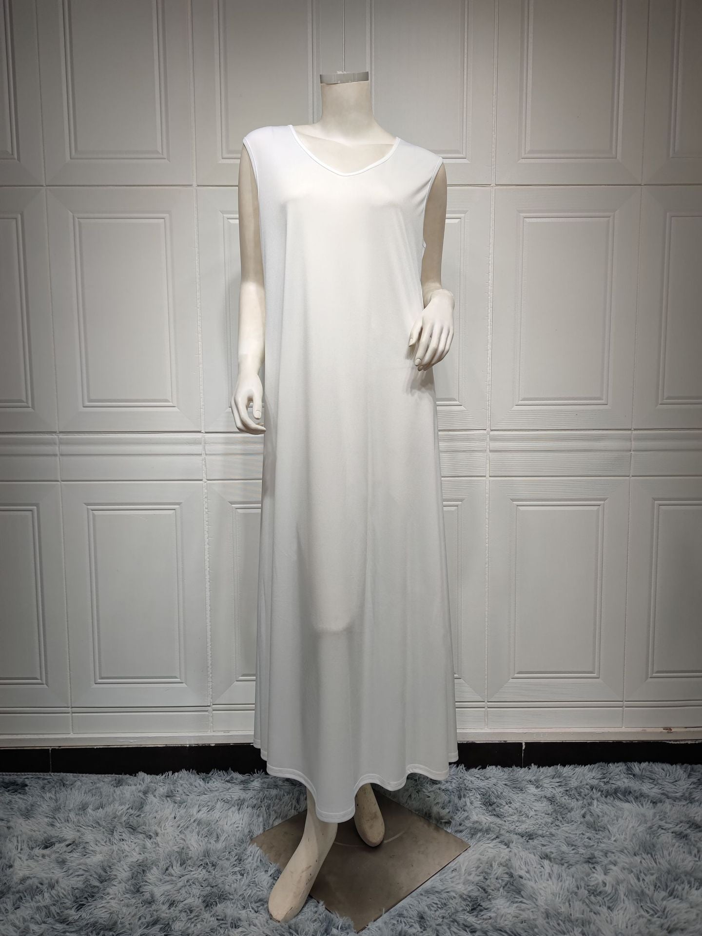 Niyyah Abaya: Women's White & Gold Party Evening Dress