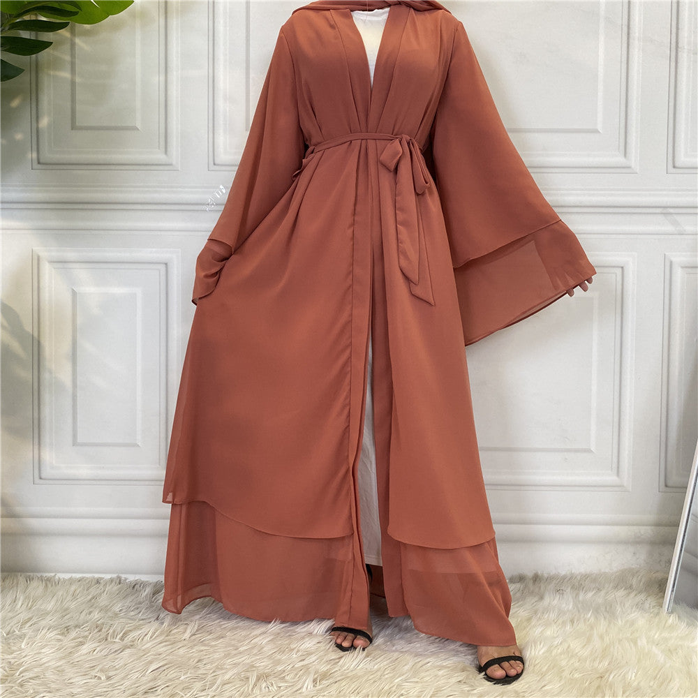 Farah Abaya: Fashionable Muslim Cardigan Chiffon Robe