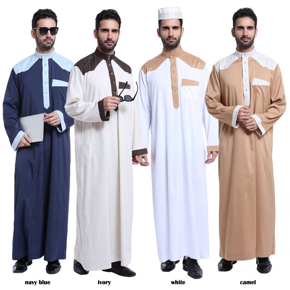 Arab Middle Eastern Buttoned Collared Men's Thobe