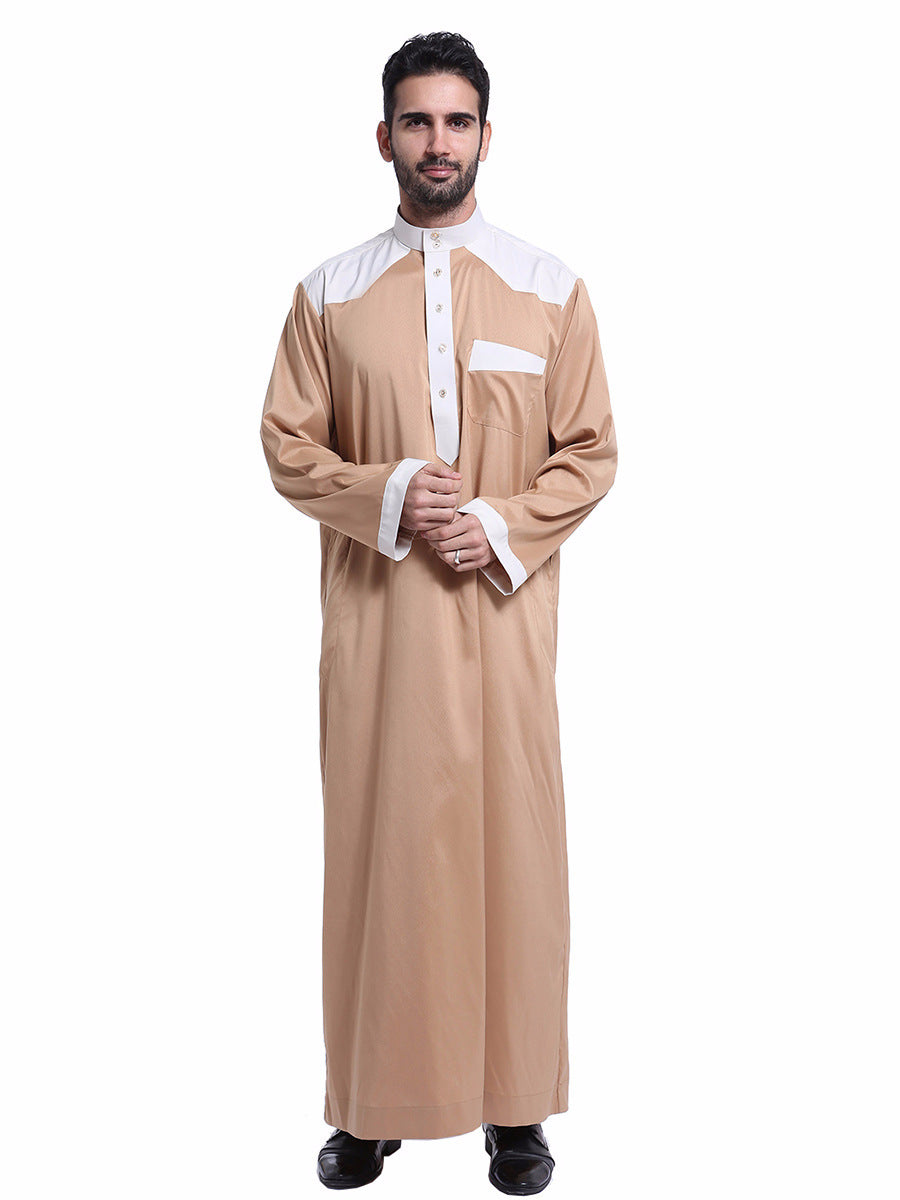 Arab Middle Eastern Buttoned Collared Men's Thobe