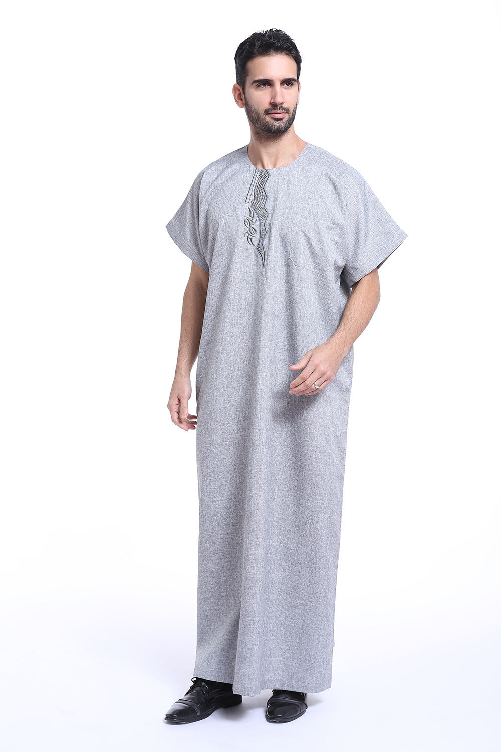 Front Patterned Middle Eastern Men's Thobe