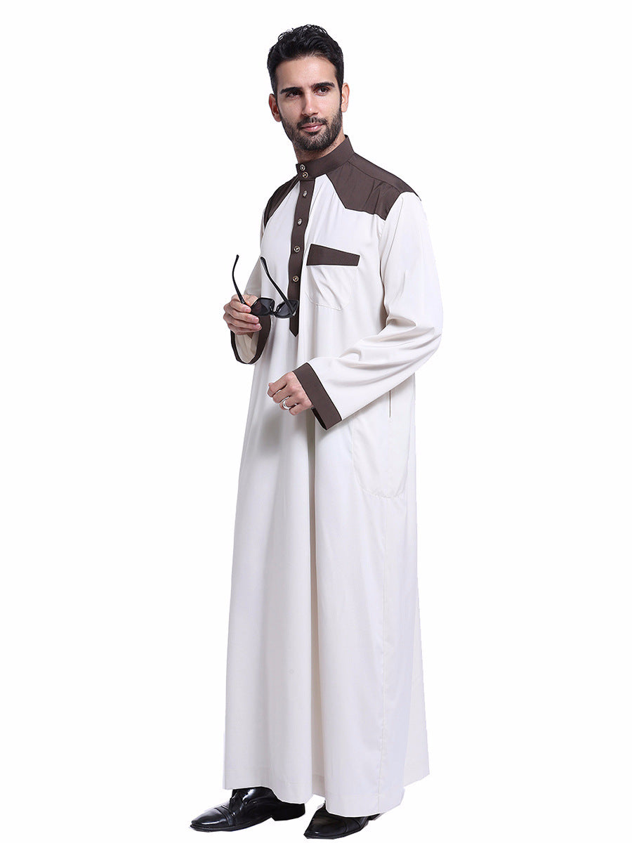 Arab Middle Eastern Buttoned Collared Men's Thobe