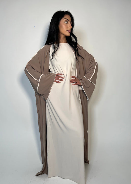 Two-Piece Silk Panelling Abaya