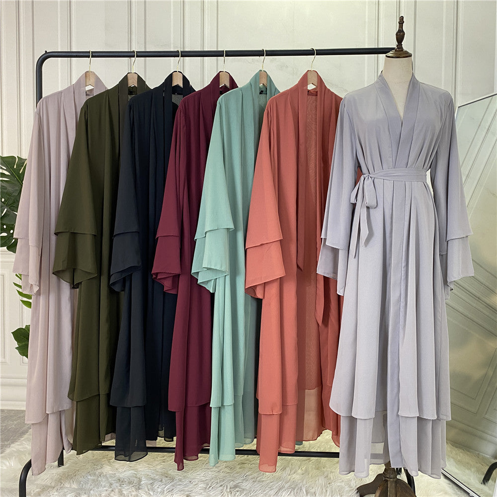 Farah Abaya: Fashionable Muslim Cardigan Chiffon Robe