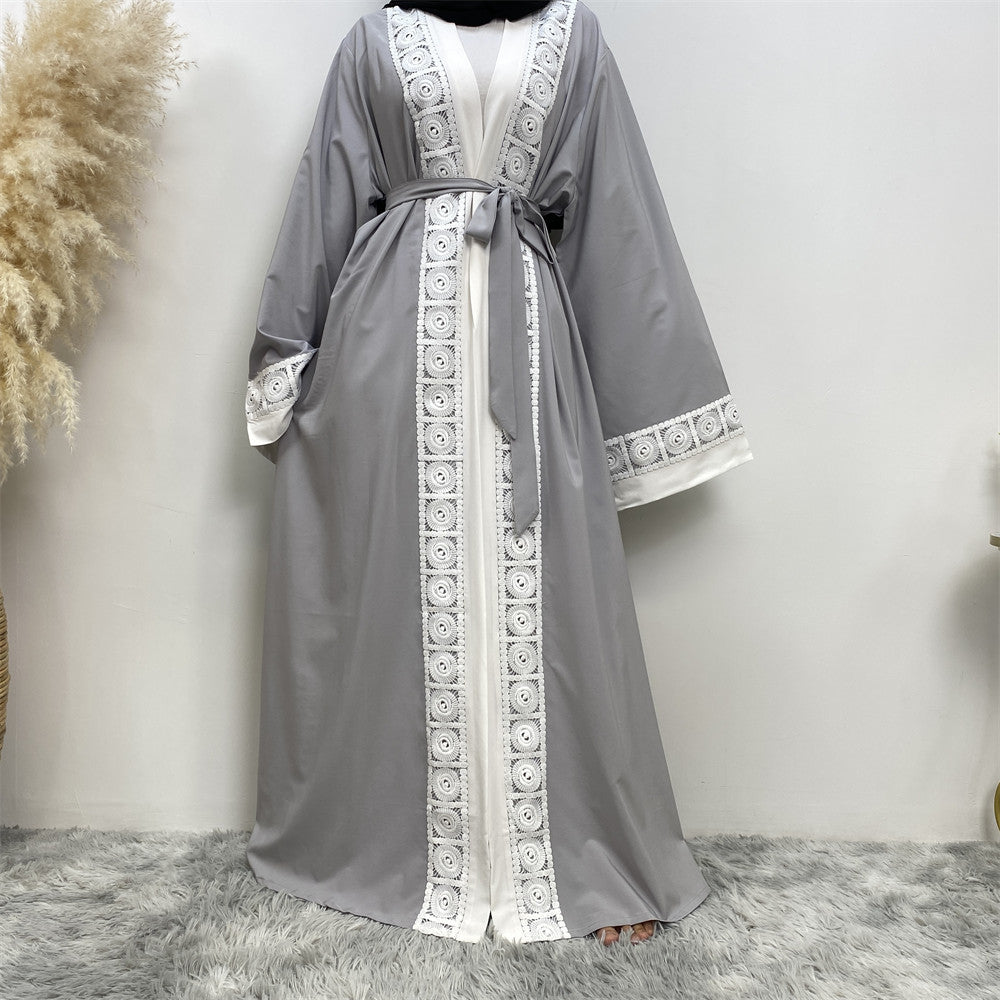 Sofiana Abaya: Women's Fashion Patchwork Lace Muslim Robe