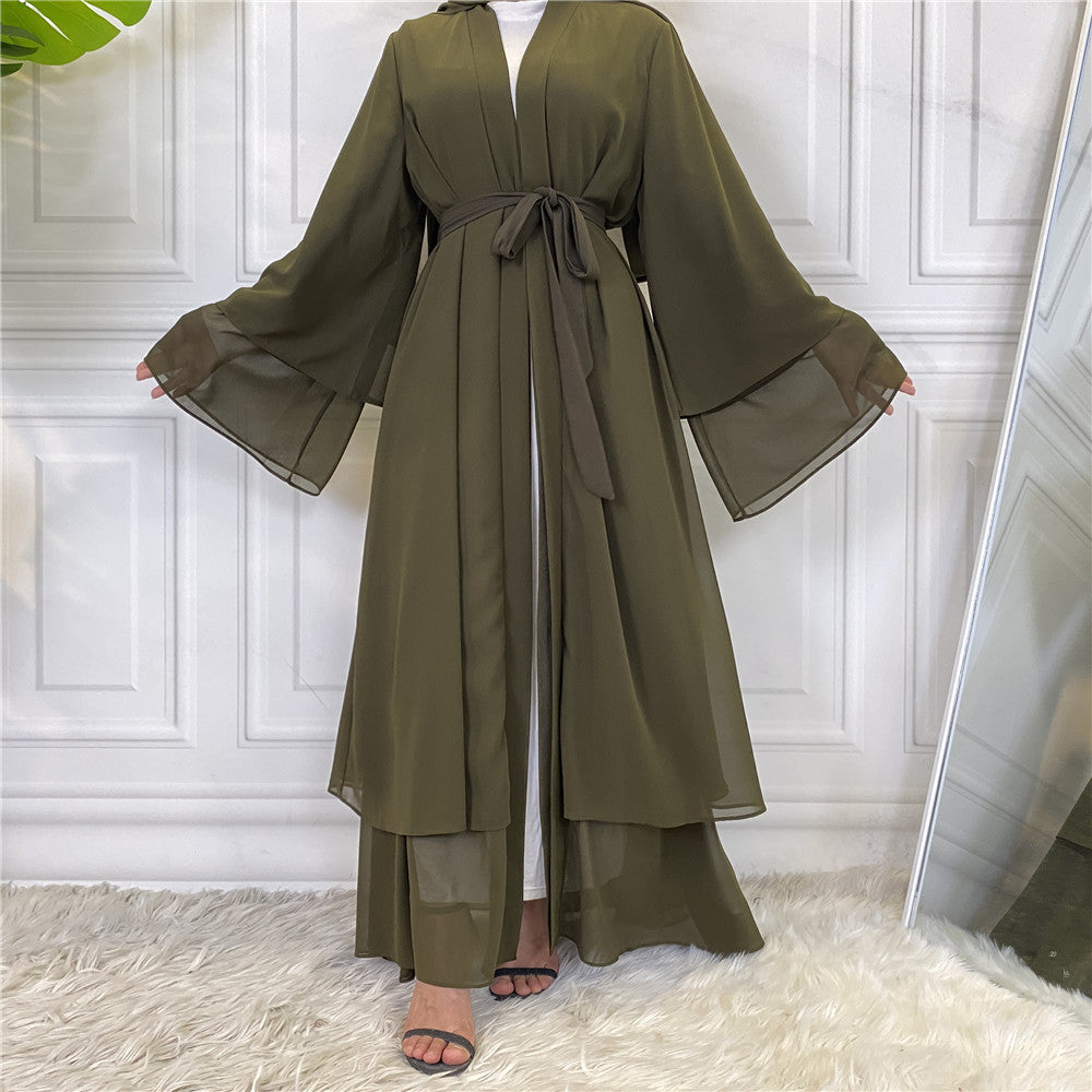 Farah Abaya: Fashionable Muslim Cardigan Chiffon Robe