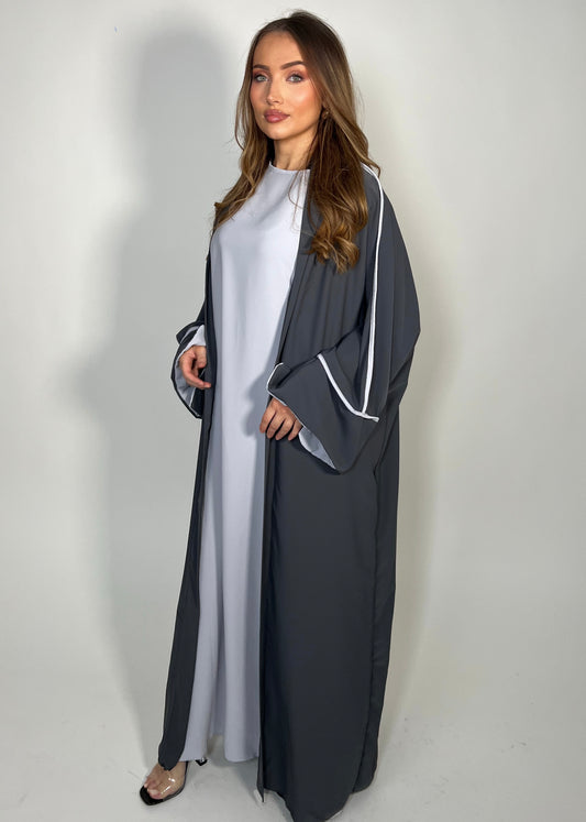 Two-Piece Silk Panelling Abaya