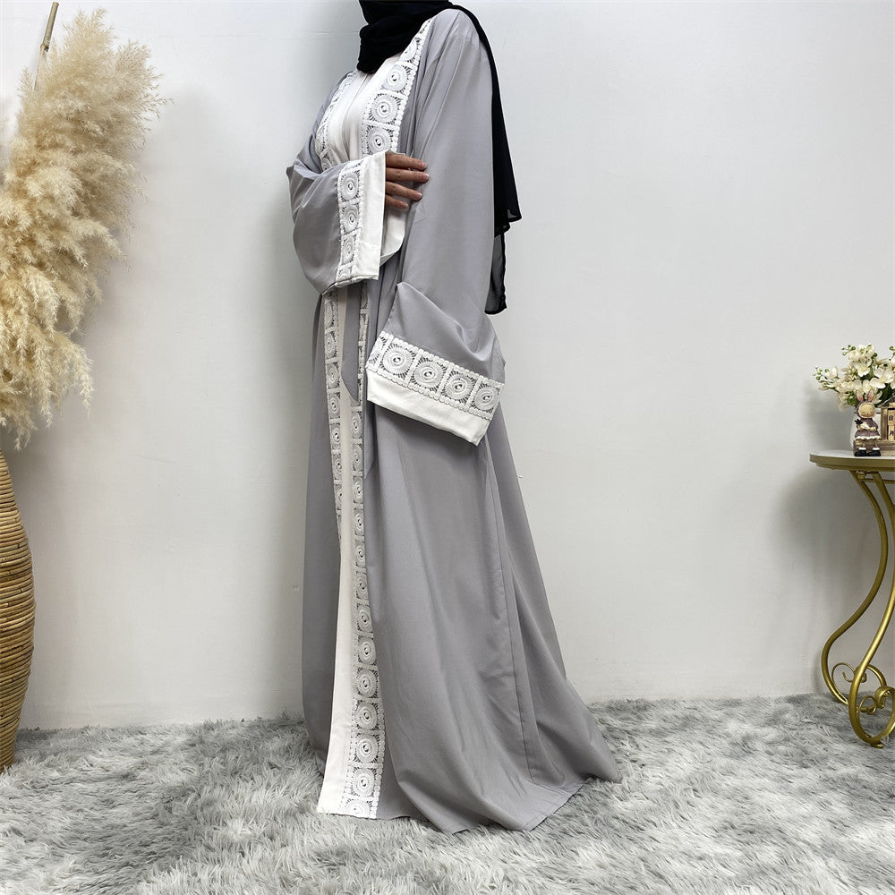 Sofiana Abaya: Women's Fashion Patchwork Lace Muslim Robe