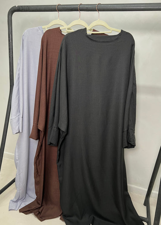 Linen Butterfly Sleeve Abaya