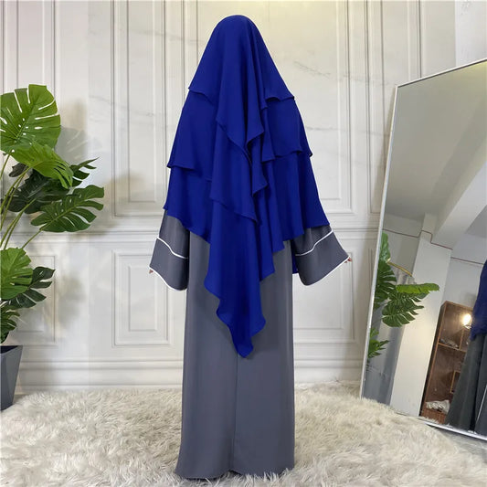 New Hijab Cap Muslim Abayas For Women Arabic Prayer Islamic 3 Layers Shawls Full Cover Head Wrap For Women Winter Khimar-20