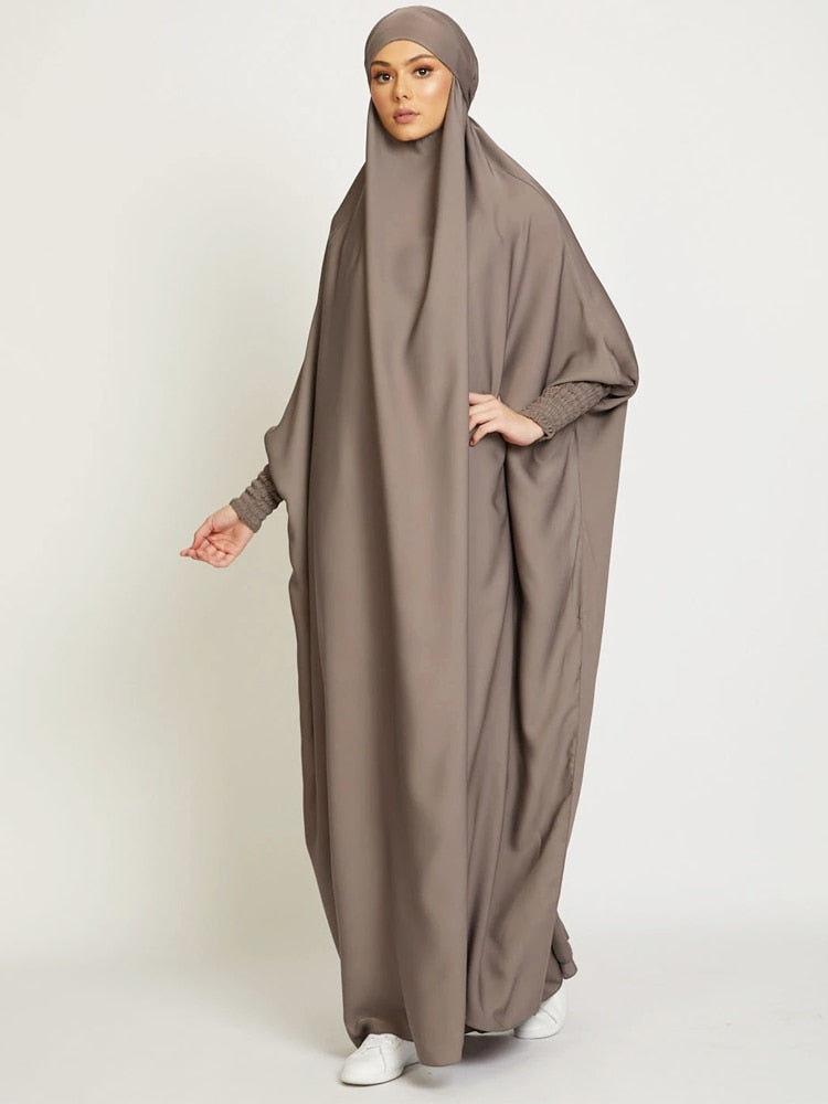 Safia Jilbab: Muslim Women Jilbab One-piece Prayer Dress Hooded Abaya