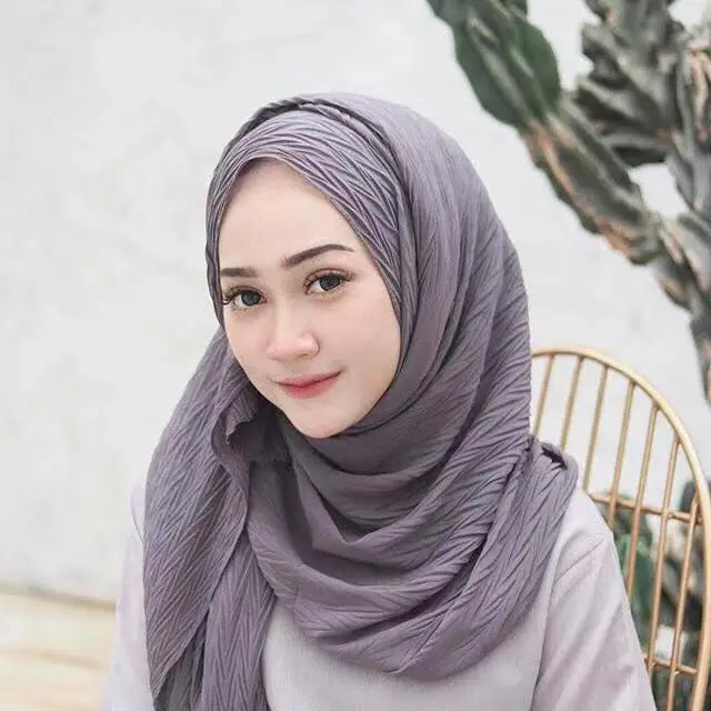 Ladies Scarves Head Wraps Scarf African Muslim Chiffon 2020 Crinkle Hijab-5