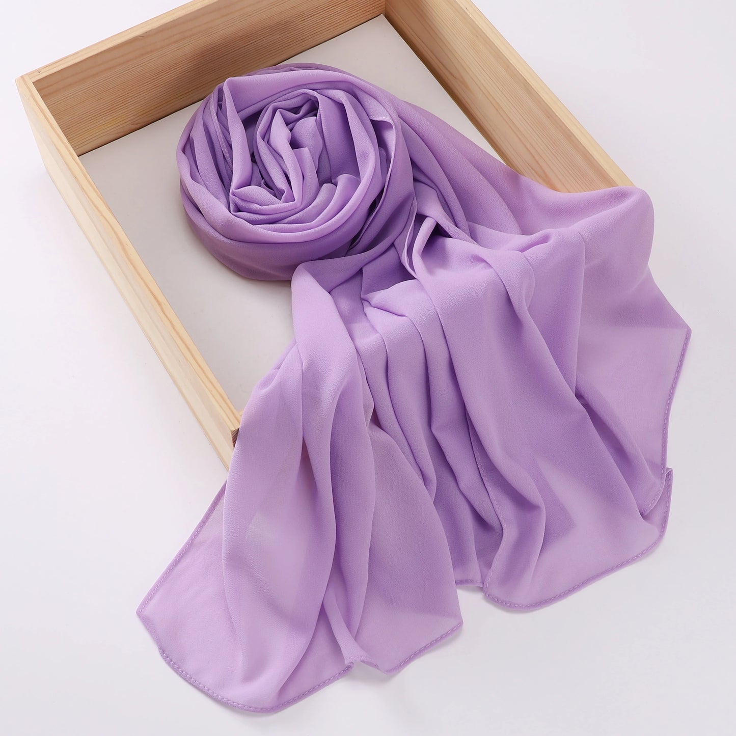 Heavy Chiffon Hijab Premium Head Scarf for Women solid color Shawl Long size Scarf headband muslim hijabs-3