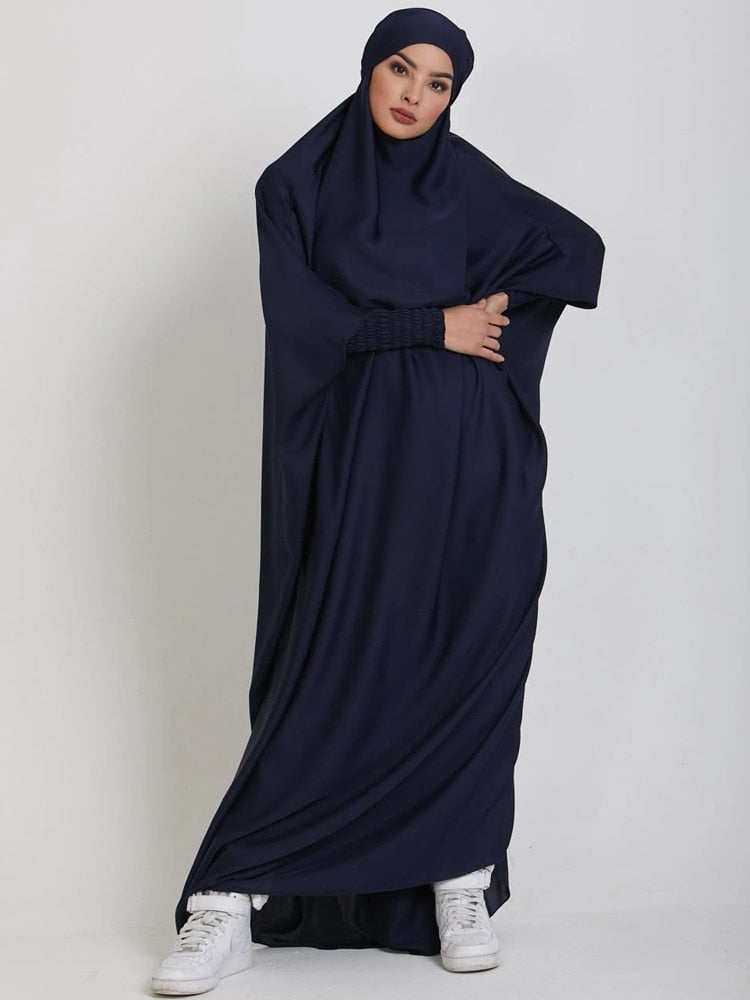 Safia Jilbab: Muslim Women Jilbab One-piece Prayer Dress Hooded Abaya