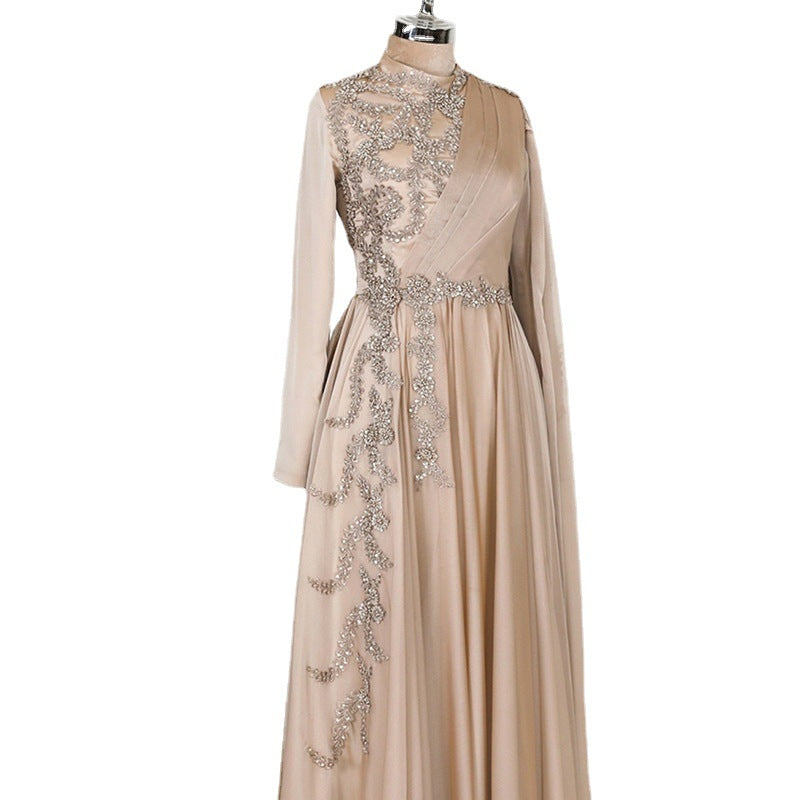 Noor Abaya: Champagne Muslim Evening Dress Formal Party