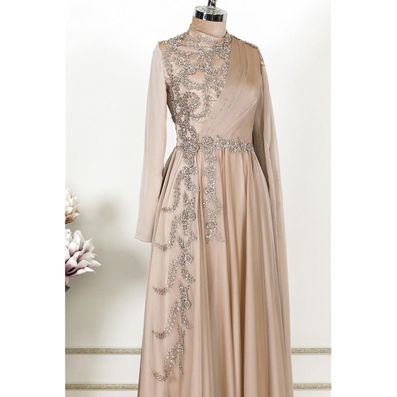 Noor Abaya: Champagne Muslim Evening Dress Formal Party