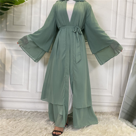 Farah Abaya: Fashionable Muslim Cardigan Chiffon Robe