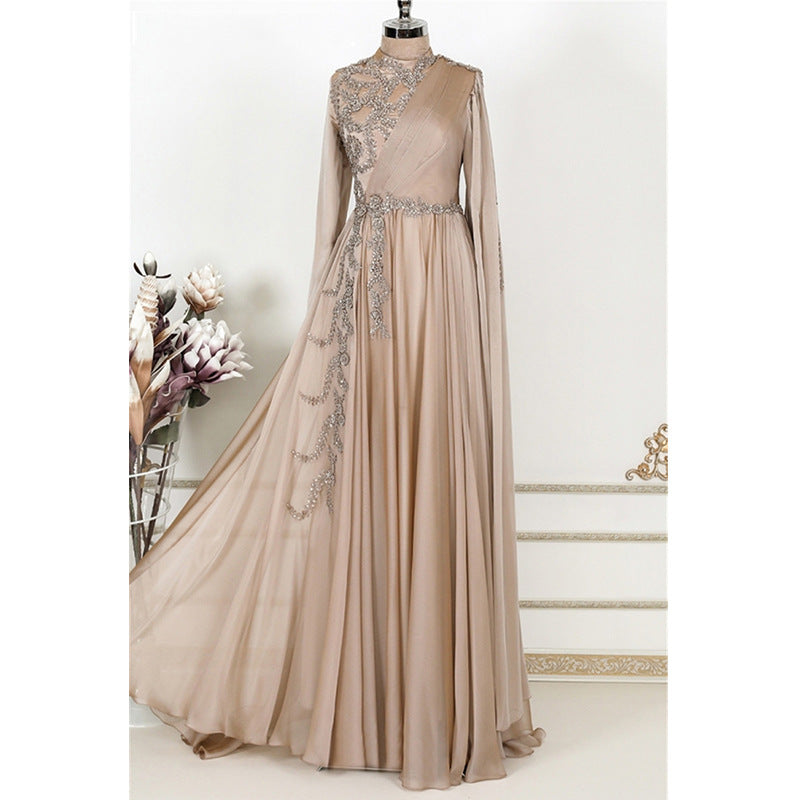 Noor Abaya: Champagne Muslim Evening Dress Formal Party