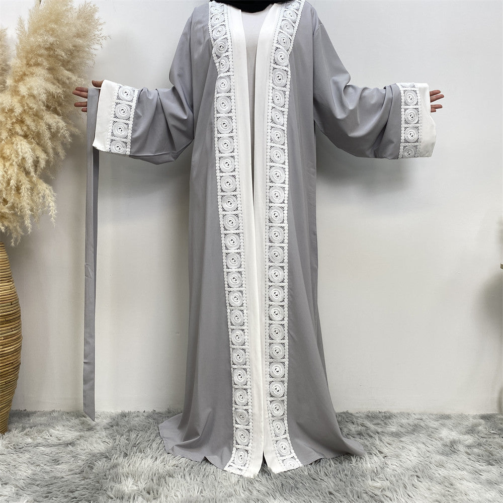 Sofiana Abaya: Women's Fashion Patchwork Lace Muslim Robe