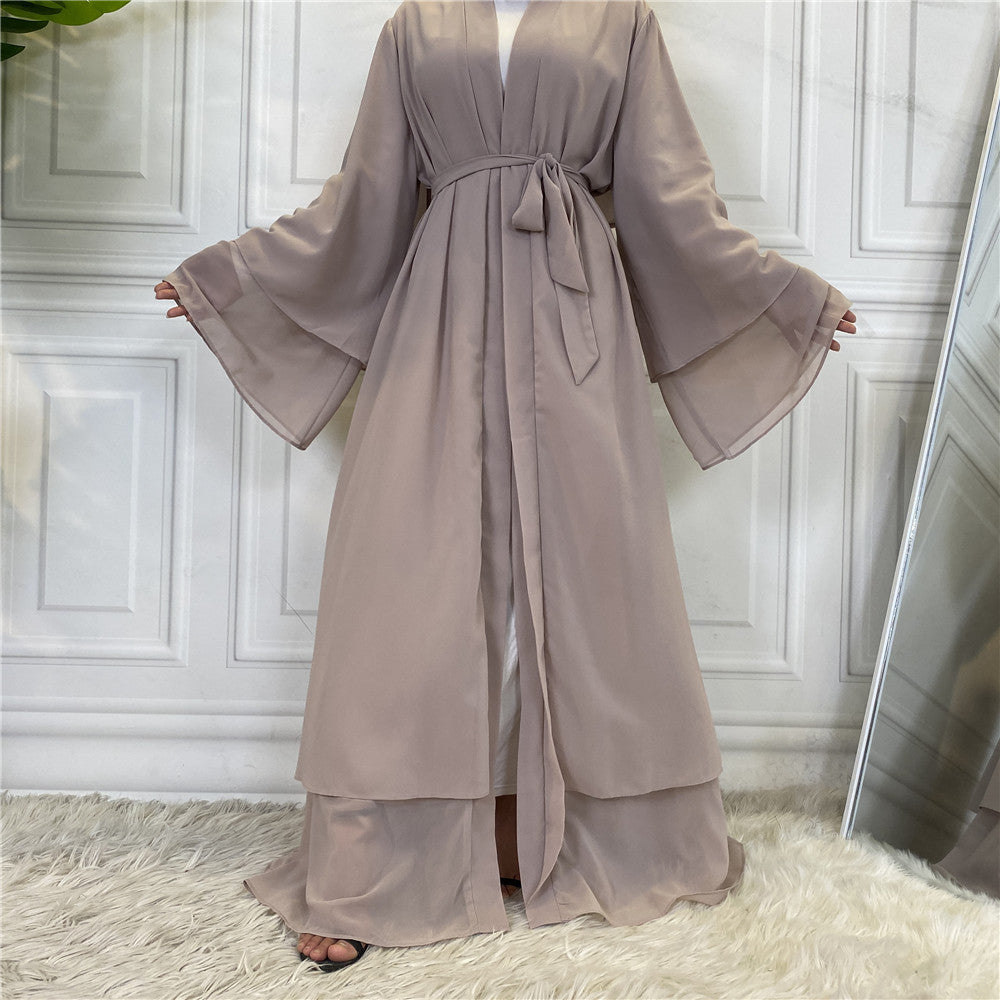 Farah Abaya: Fashionable Muslim Cardigan Chiffon Robe