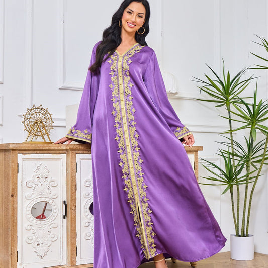 Mira Abaya: Purple & Gold Stylish Occasion Abaya