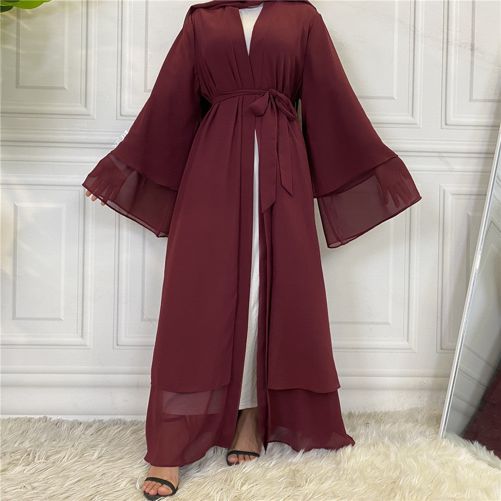 Farah Abaya: Fashionable Muslim Cardigan Chiffon Robe