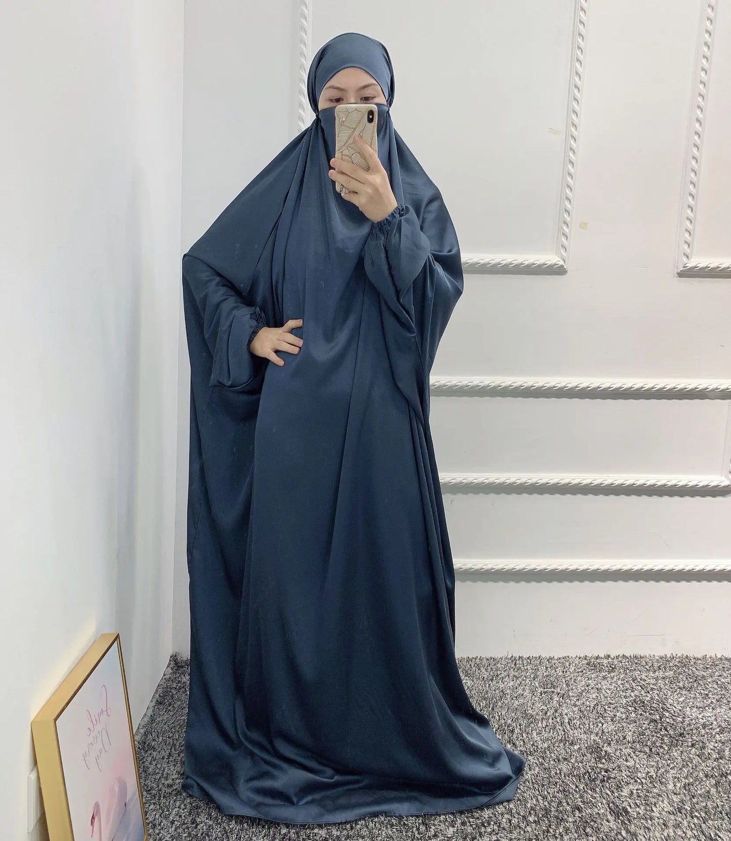 Latest Plus Size Niqab Burqa Design One piece full length Jilbab Arabic Abaya Dubai Turkey Islamic Clothing With Hijab-13