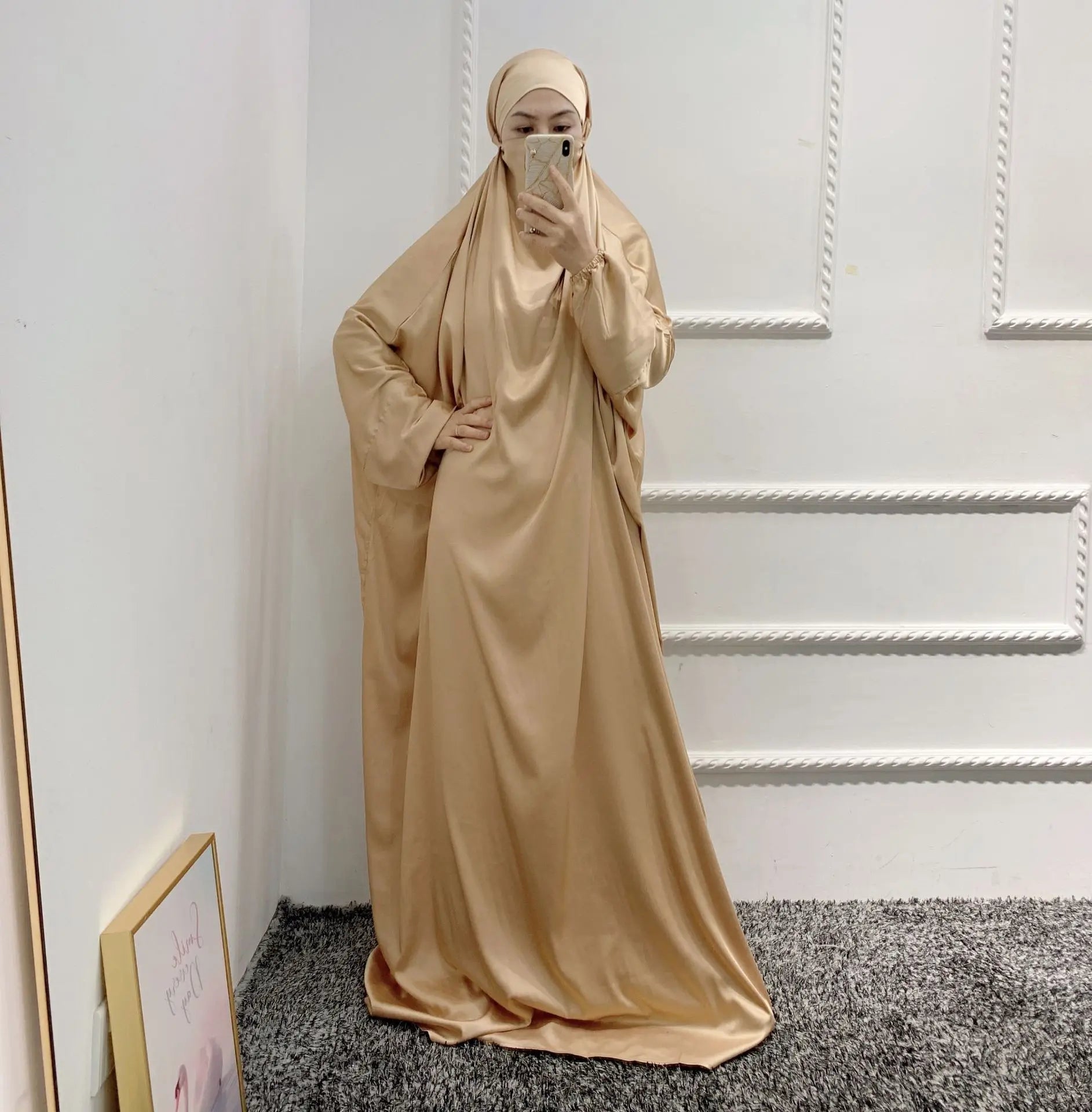 Latest Plus Size Niqab Burqa Design One piece full length Jilbab Arabic Abaya Dubai Turkey Islamic Clothing With Hijab-17