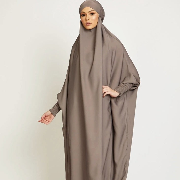 Safia Jilbab: Muslim Women Jilbab One-piece Prayer Dress Hooded Abaya