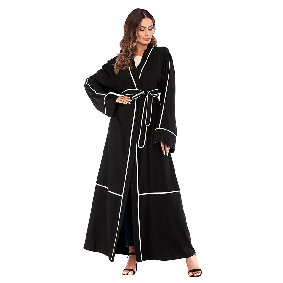 Abayas For Women New Turkish Muslim Dress Women Islamic Clothing Modest Abaya Dubai Hot Sale Middle East Arab Moroccan Kimono-6