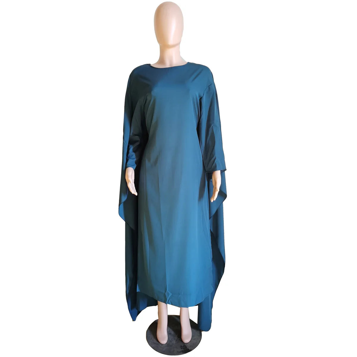 Fall 2023 Muslim Women Vintage Fashion Clock Long Sleeve Loose Robe Ladies Casual Party Evening Chiffon Long Maxi Dress-2