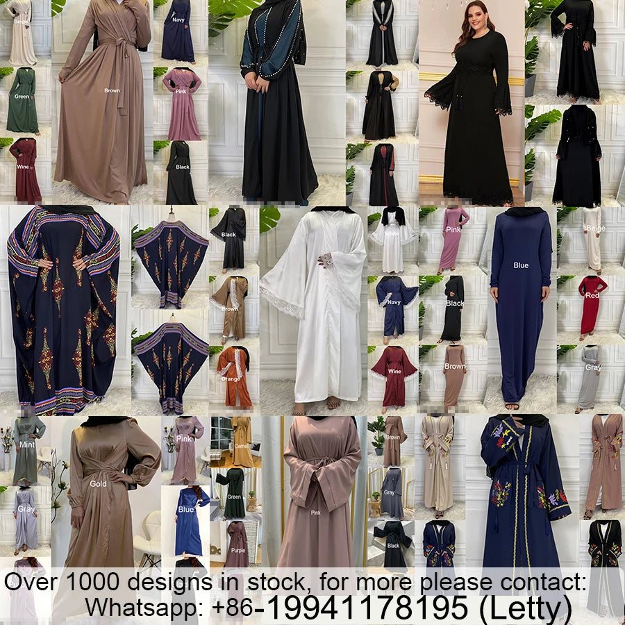 Dubai Jersey Children Islamic Clothing Maxi Dress Girls Muslim Prayer Modest 2 Piece Abaya Set Kids Jilbabs-5