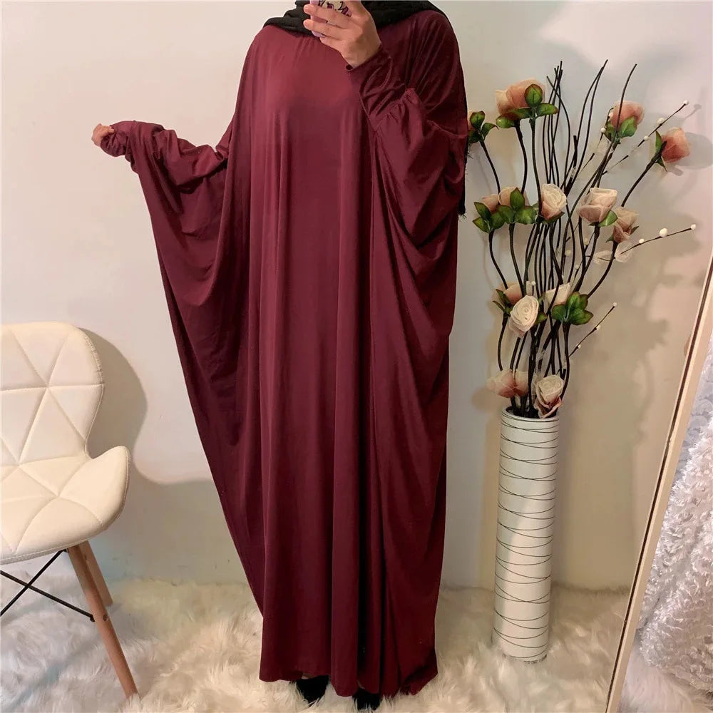 Plus Size Middle East Pure Satin Robe abaya dubai Elastic Wear Islamic Muslim Clothing Jilbab Prayer abaya Dress salwar kameez-9