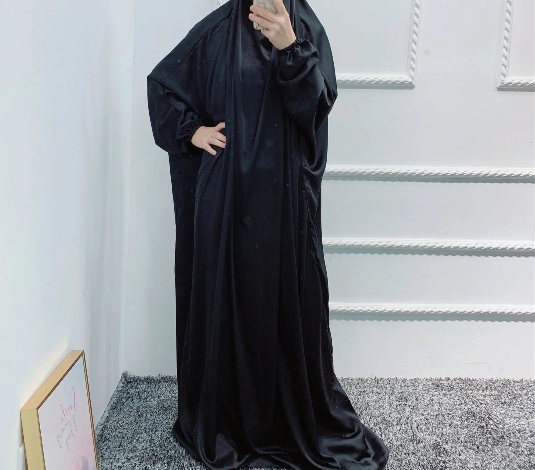 Latest Plus Size Niqab Burqa Design One piece full length Jilbab Arabic Abaya Dubai Turkey Islamic Clothing With Hijab-11