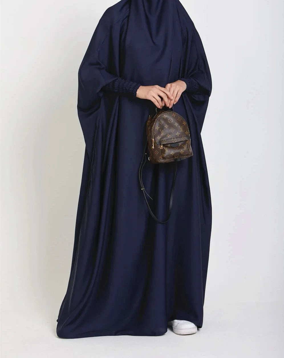 Dec New Arrival One Piece Full Length Jilbab Prayer Abaya High Quality Shinny Polyester Dresses with Hijab For Muslim Women-4